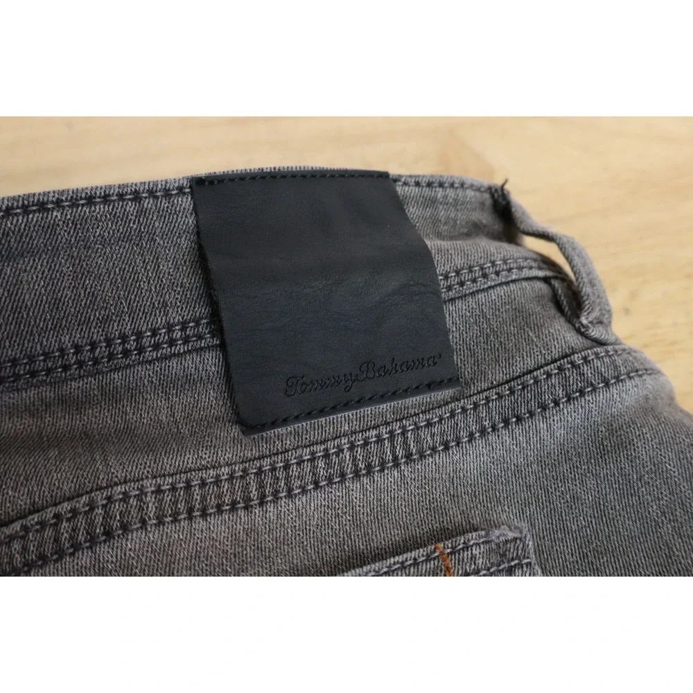 Mens Tommy Bahama Jeans Gray Size 38x30 Indigo Palms Cotton Viscose Stretch